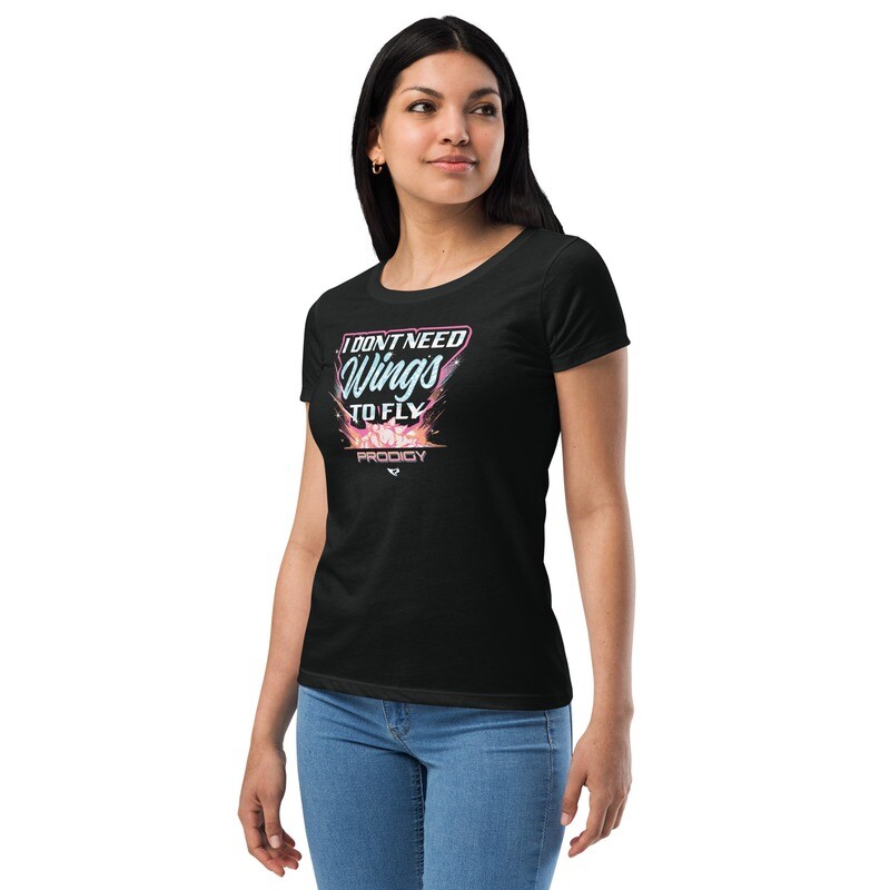 Women’s Fitted T-shirt (Dont Need Wings 2) - Black, Midnight Navy & Purple Rush Women’s Fitted T-shirt (Dont Need Wings 2) - Black, Midnight Navy & Purple Rush