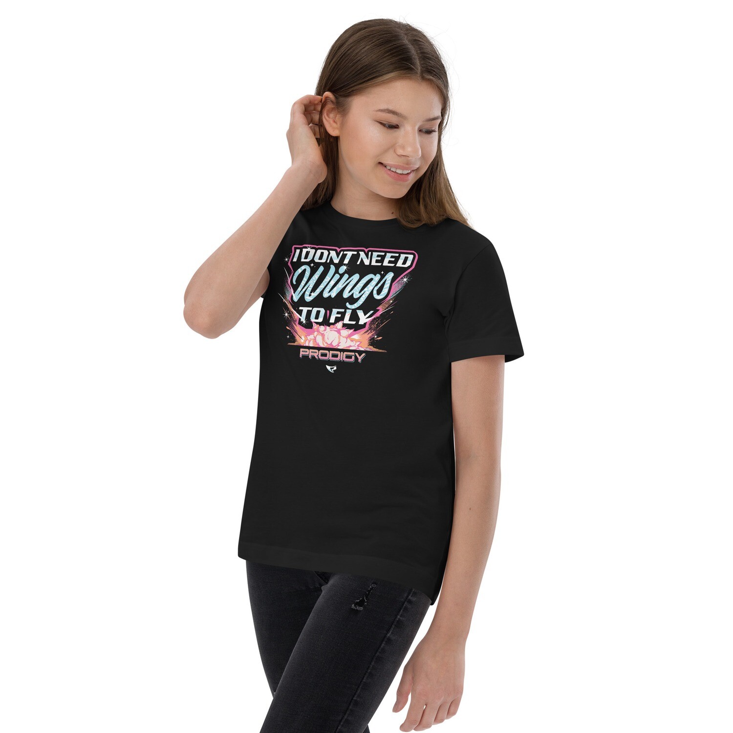 Youth Jersey T-shirt (Dont Need Wings) Youth Jersey T-shirt (Dont Need Wings), Color: Black, Size: XS