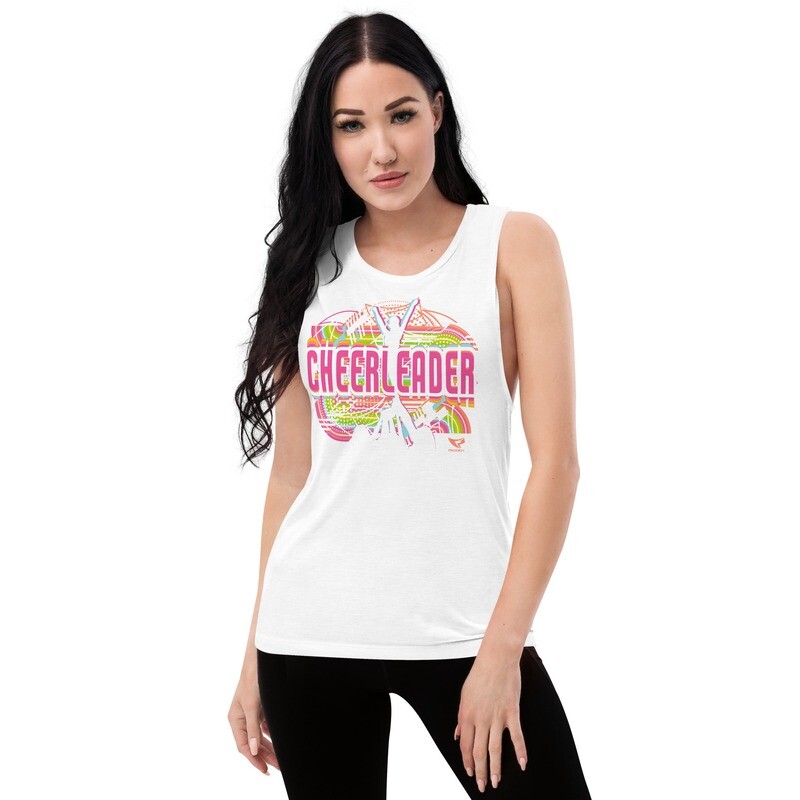 Ladies’ Muscle Tank (Summer Cheerleader), Size: S