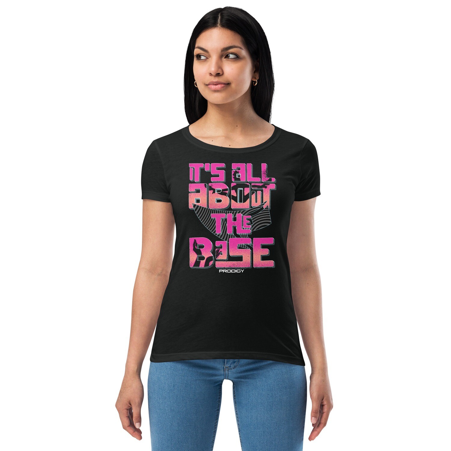 Women’s Fitted T-shirt (The Base), Color: Black, Size: XS