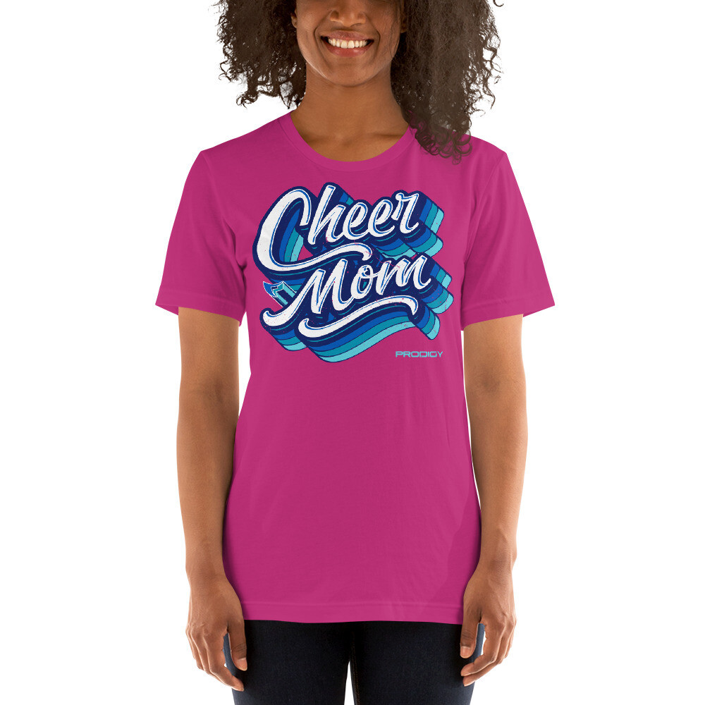 Unisex T-shirt (Cheer Mom Trail-Blue) Unisex T-shirt (Cheer Mom Trail-Blue), Color: Berry, Size: S