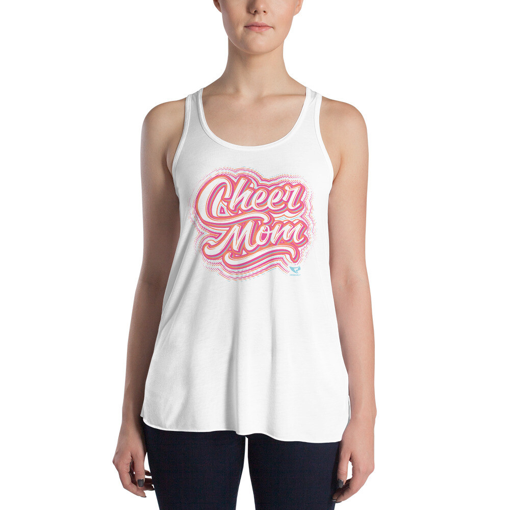 Women's Flowy Racerback Tank (Cheer Mom Vibes) Women's Flowy Racerback Tank (Cheer Mom Vibes), Size: XS