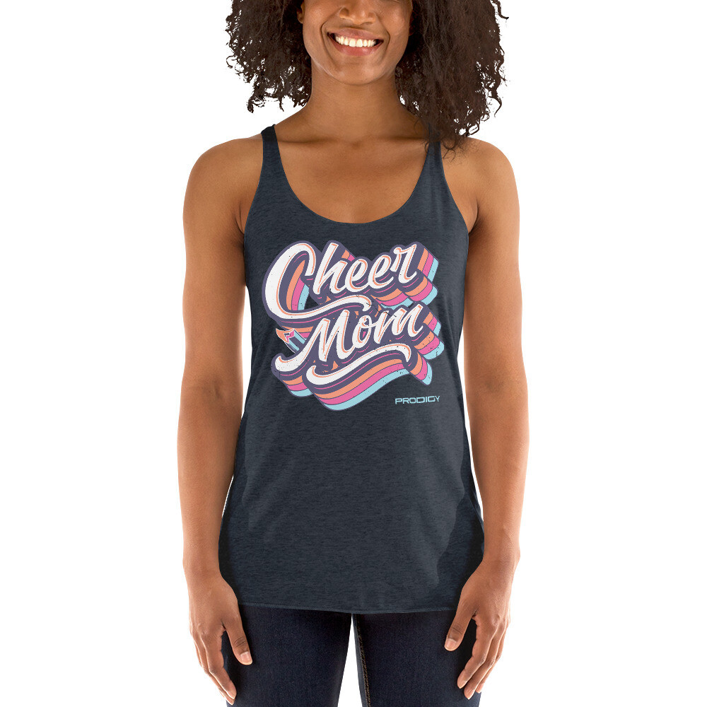 Women's Racerback Tank (Cheer Mom Trail) Women's Racerback Tank (Cheer Mom Trail), Color: Vintage Navy, Size: XS