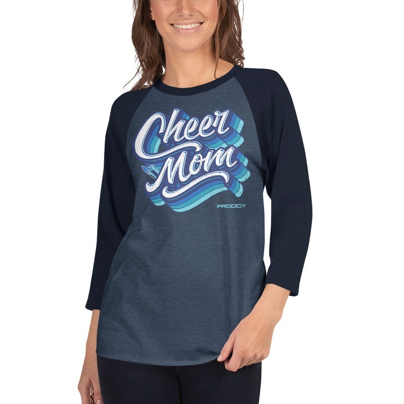 3/4 Sleeve Raglan Shirt (Cheer Mom Trail-Blue) 3/4 Sleeve Raglan Shirt (Cheer Mom Trail-Blue)