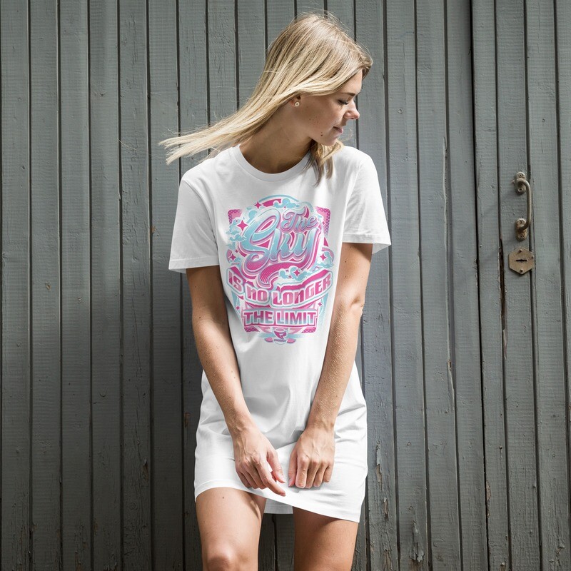 Organic T-shirt Dress (Sky No Limit) Organic T-shirt Dress (Sky No Limit)