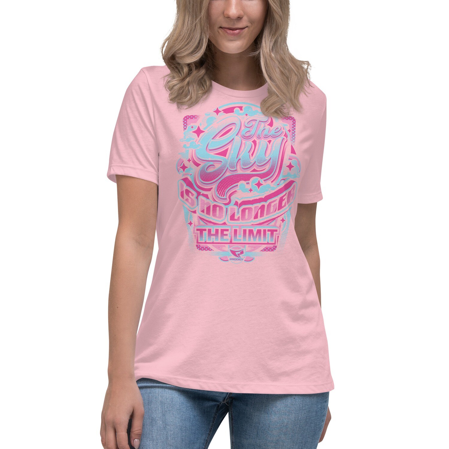 Women's Relaxed T-Shirt (Sky No Limit) Women's Relaxed T-Shirt (Sky No Limit), Color: Pink, Size: S