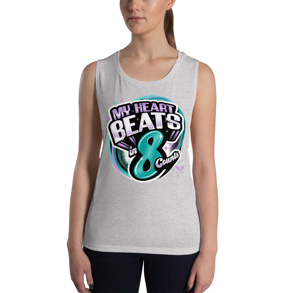 Ladies’ Muscle Tank (8 Count Heart 2) Ladies’ Muscle Tank (8 Count Heart 2), Color: Athletic Heather, Size: S