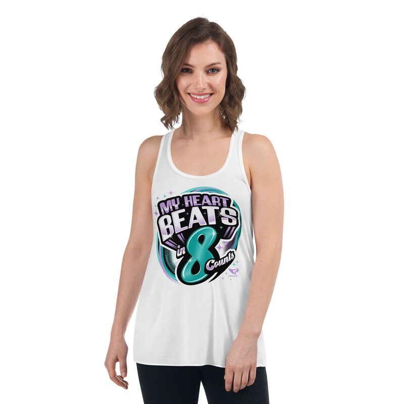 Women's Flowy Racerback Tank (8 Count Heart) Women's Flowy Racerback Tank (8 Count Heart)