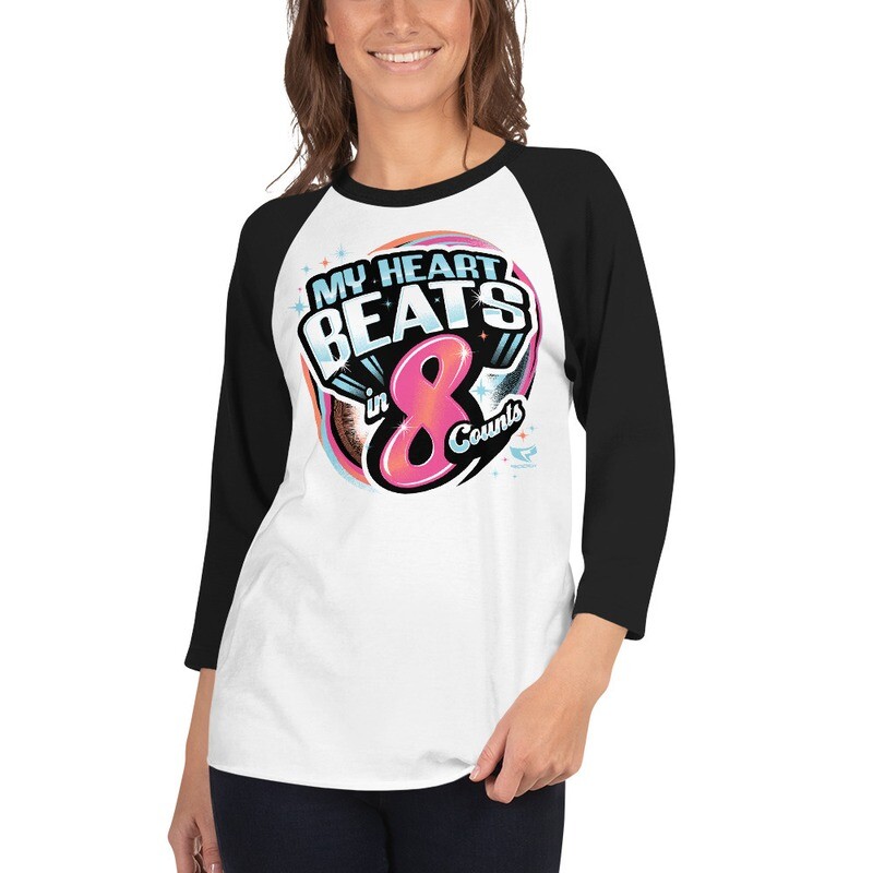 3/4 Sleeve Raglan Shirt (8 Count Heart) 3/4 Sleeve Raglan Shirt (8 Count Heart)