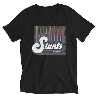 Unisex Short Sleeve V-Neck T-Shirt (My Own Stunts) Unisex Short Sleeve V-Neck T-Shirt (My Own Stunts)