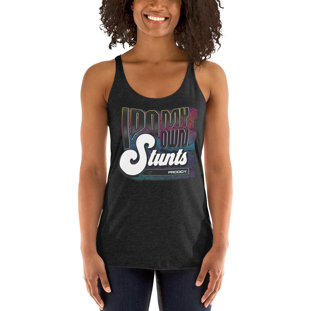 Women's Racerback Tank (My Own Stunts) Women's Racerback Tank (My Own Stunts), Color: Vintage Black, Size: XS