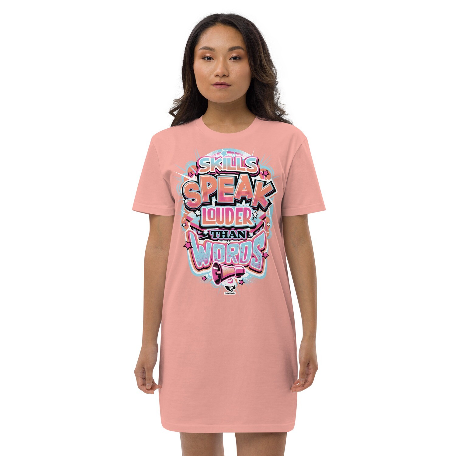 Organic T-shirt Dress (Louder Than Words), Color: Canyon Pink, Size: XS