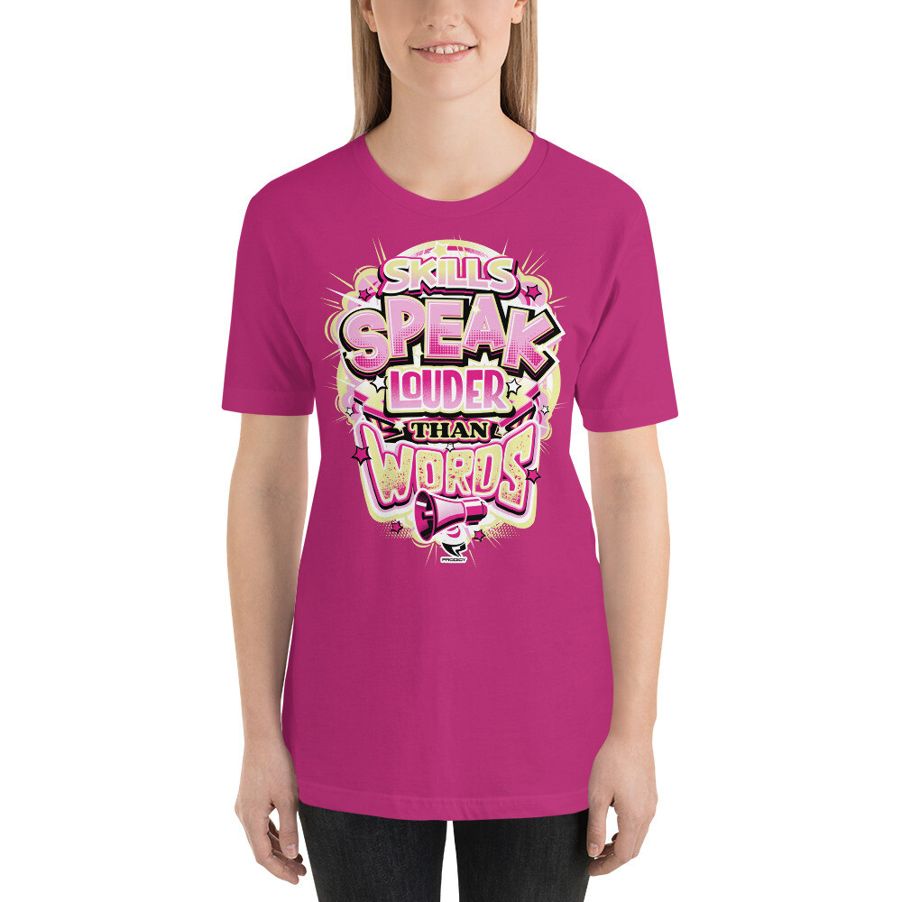 Unisex T-shirt (Louder Than Words 2), Color: Berry, Size: S