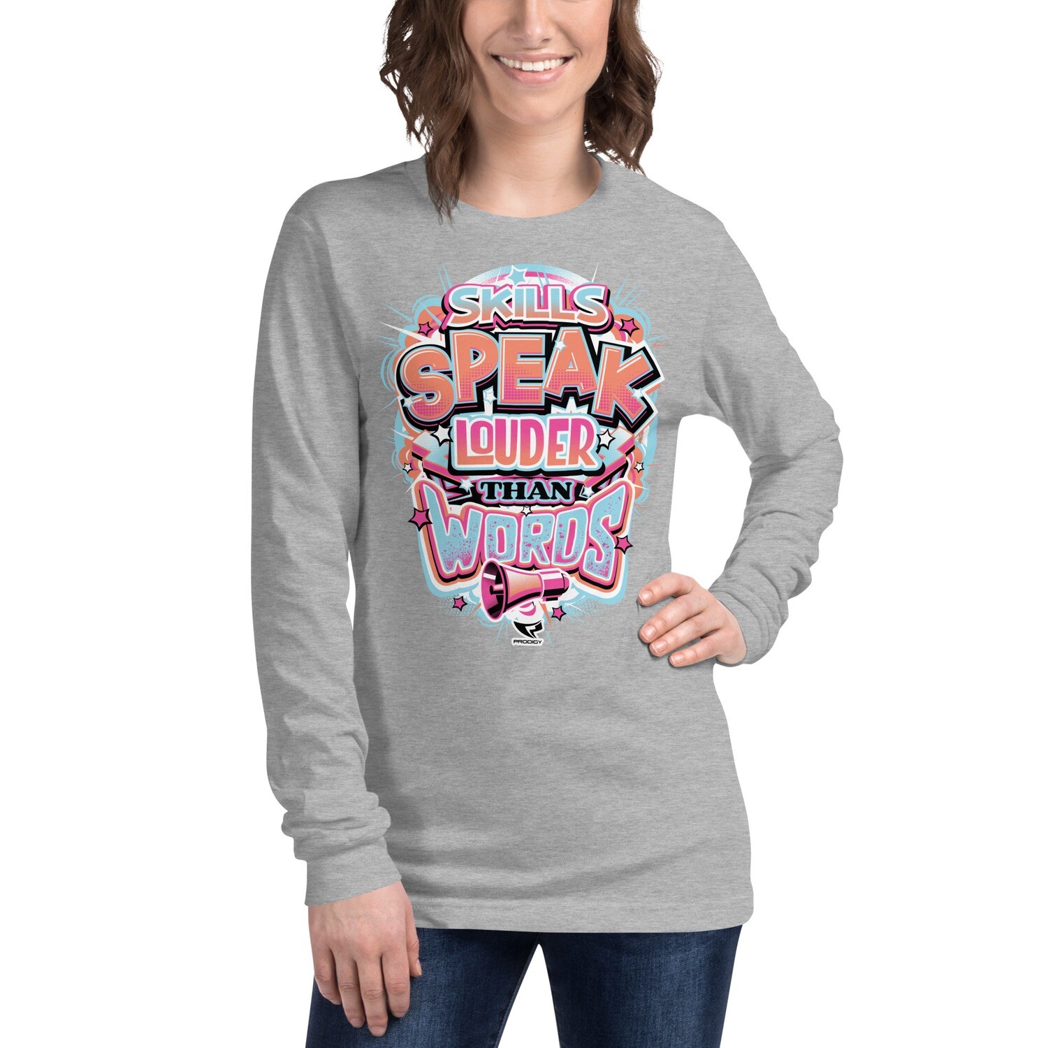 Unisex Long Sleeve Tee (Louder Than Words) Unisex Long Sleeve Tee (Louder Than Words), Color: Athletic Heather, Size: XS