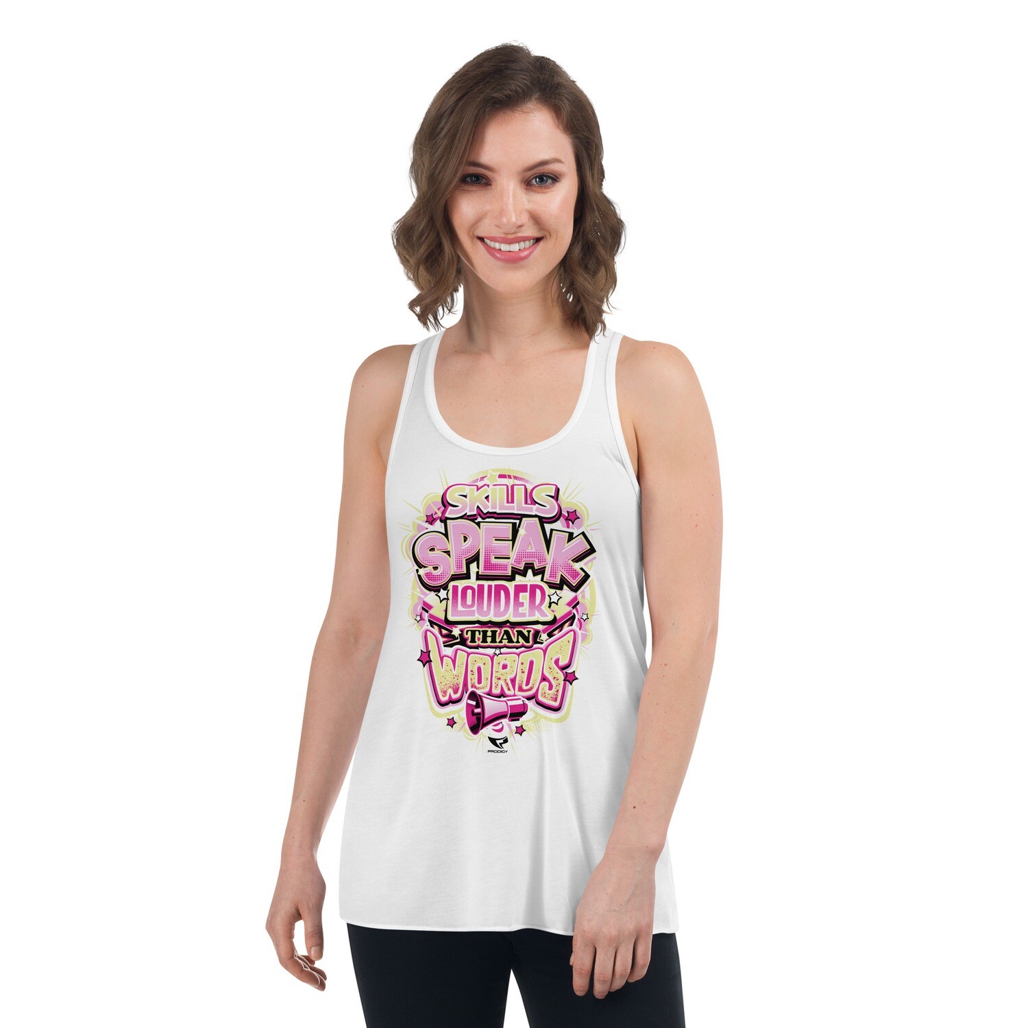 Women's Flowy Racerback Tank (Louder Than Words 2), Size: XS