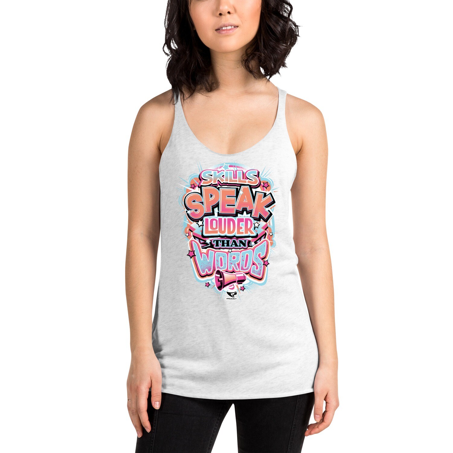 Women's Racerback Tank (Louder Than Words), Size: XS