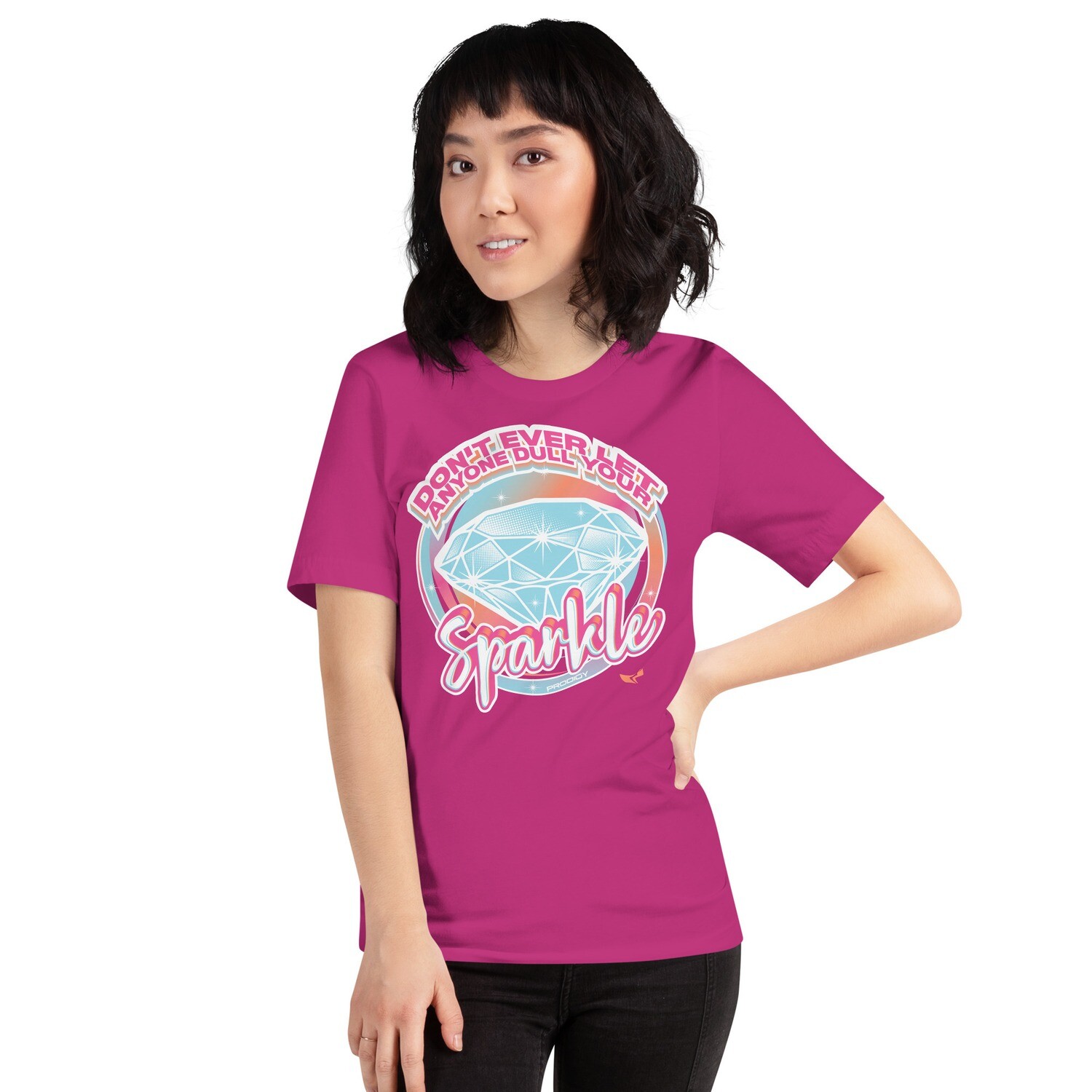 Unisex T-shirt (No Dull Sparkle), Color: Berry, Size: S