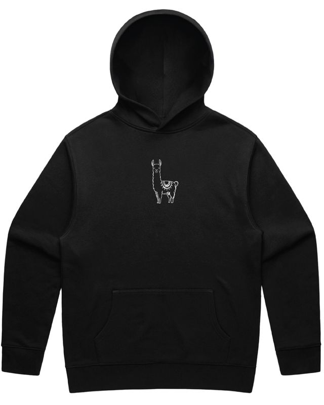 ALPACA RELAXED BLACK HOODIE