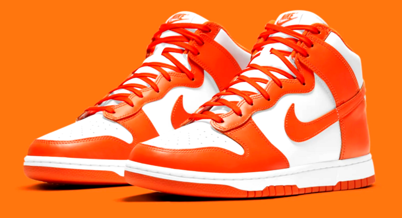 The &#39;Syracuse&#39; Nike Dunk High (2021) (Ps) size (2Y) Orange Blaze/White colorway