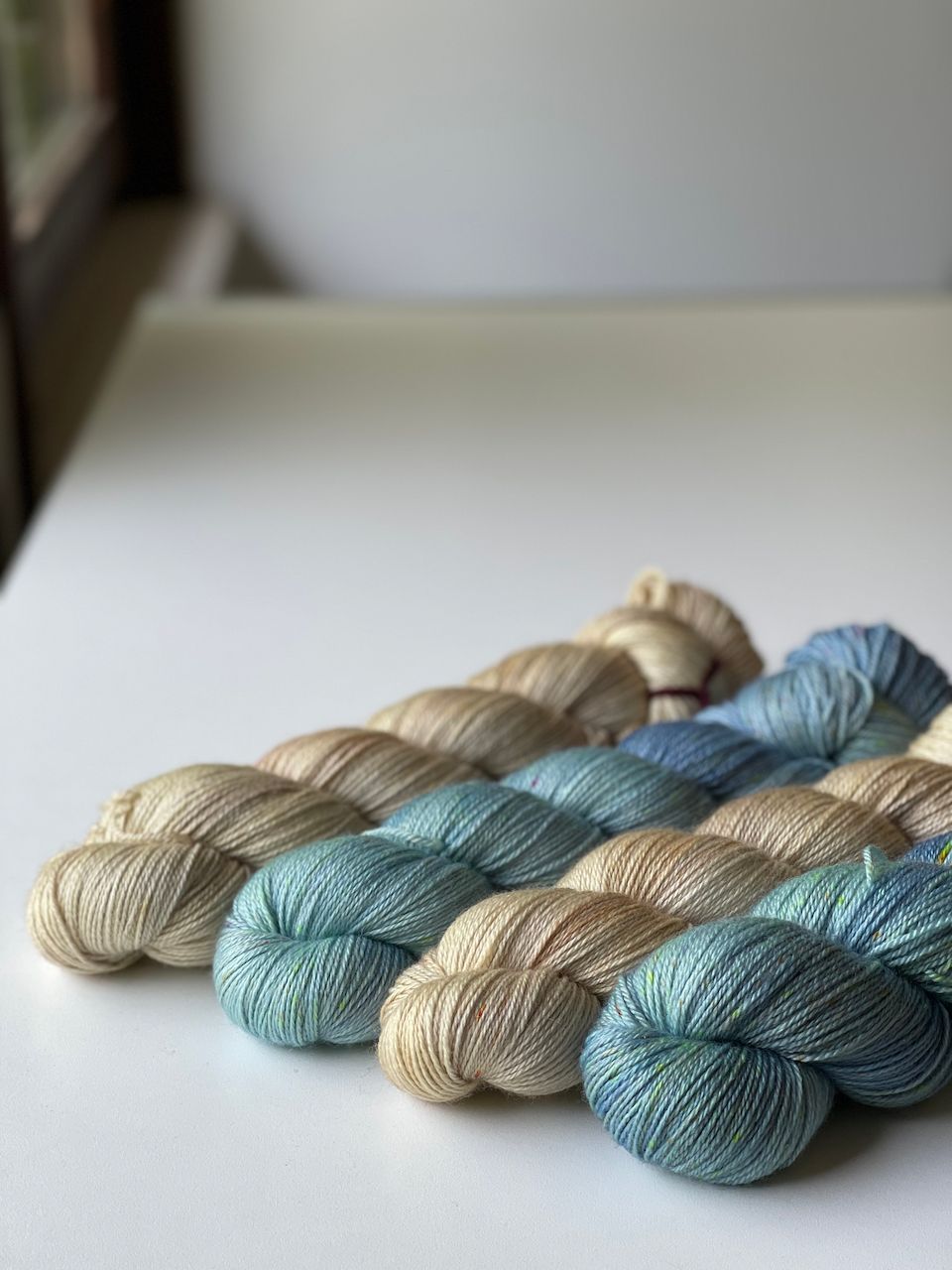 400g  BlauGesicht LUXUS, edles BFL-Seide-Kaschmir-Garn 400m/100g