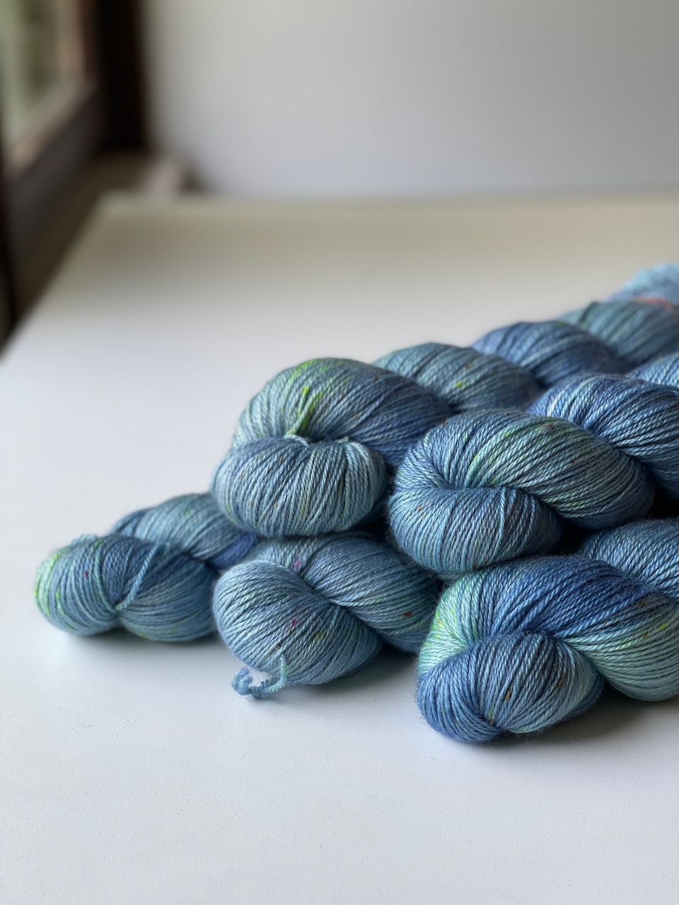 500g  BlauGesicht LUXUS, edles BFL-Seide-Kaschmir-Garn 400m/100g