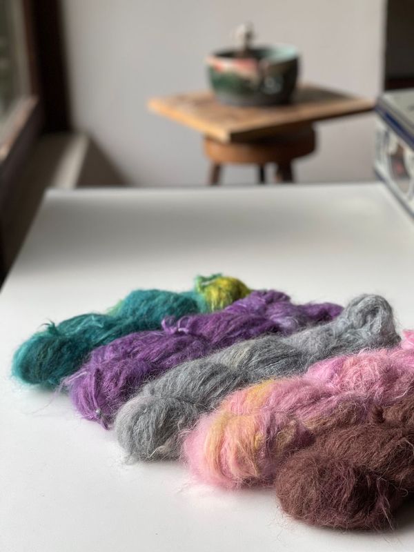 500g Prächtige Fluse, Baby Suri Alpaka /Seide Garn 225m/100g