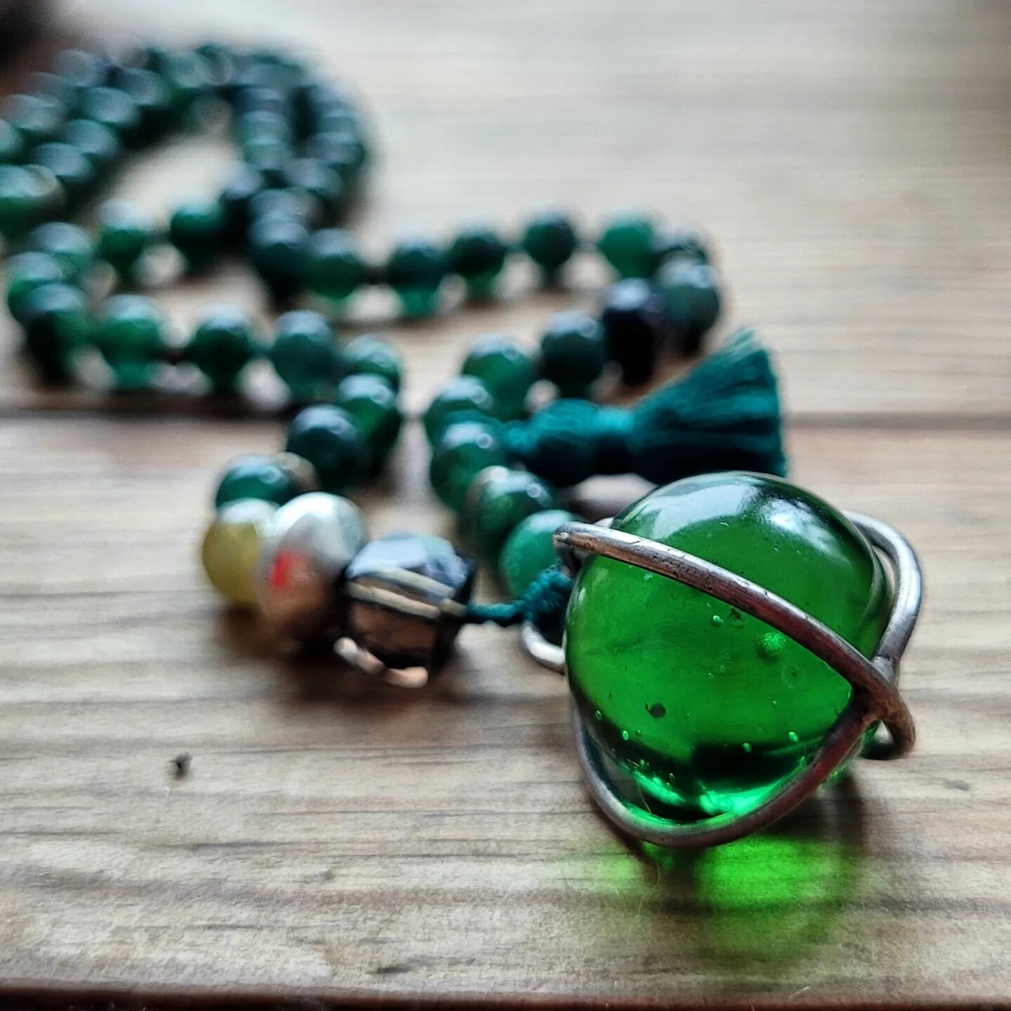 Collar de Crisoprasa con canica