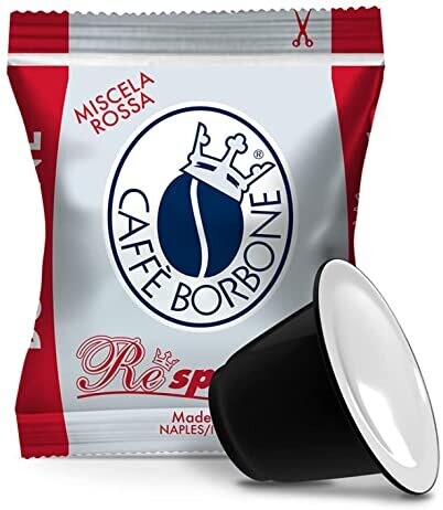 Kaffee Borbone Respresso, KaffeeMischung Rot - 100 Kaffeekapseln - Kompatibel mit NESPRESSO®  Kaffeemaschinen