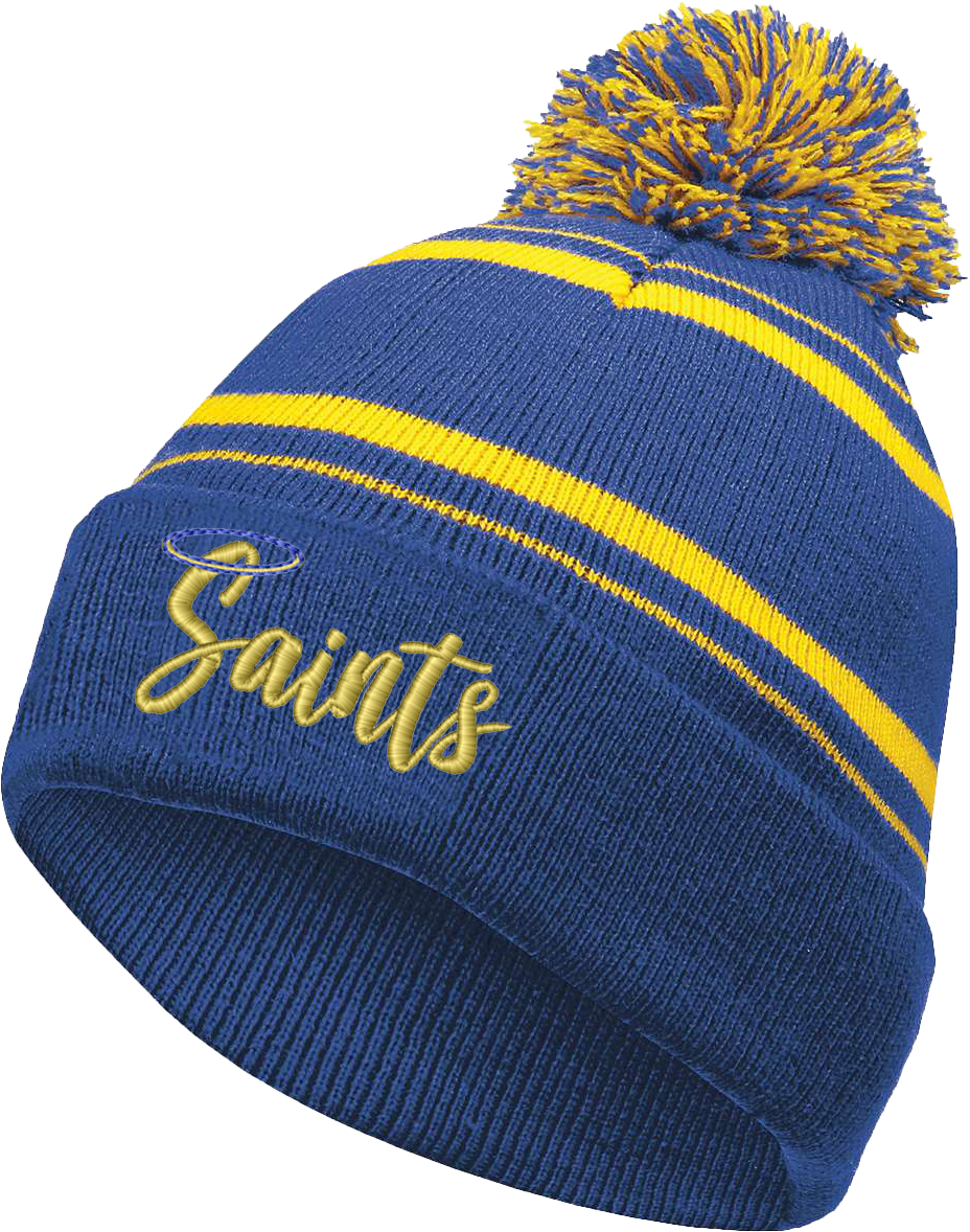 Saints Cursive Winter Pom Hat