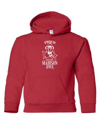Proud Madison Owl - Gildan - Heavy Blend™ Youth Hooded Sweatshirt - 18500B