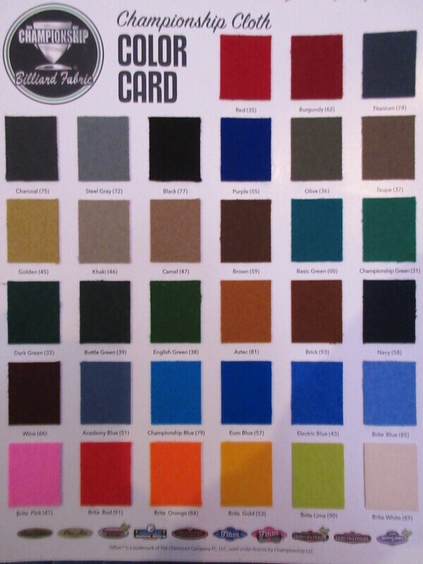 Standard Pool Table Felt Change