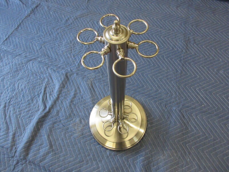 Cue Holder. 6 Cue. Metal. Brushed Chrome