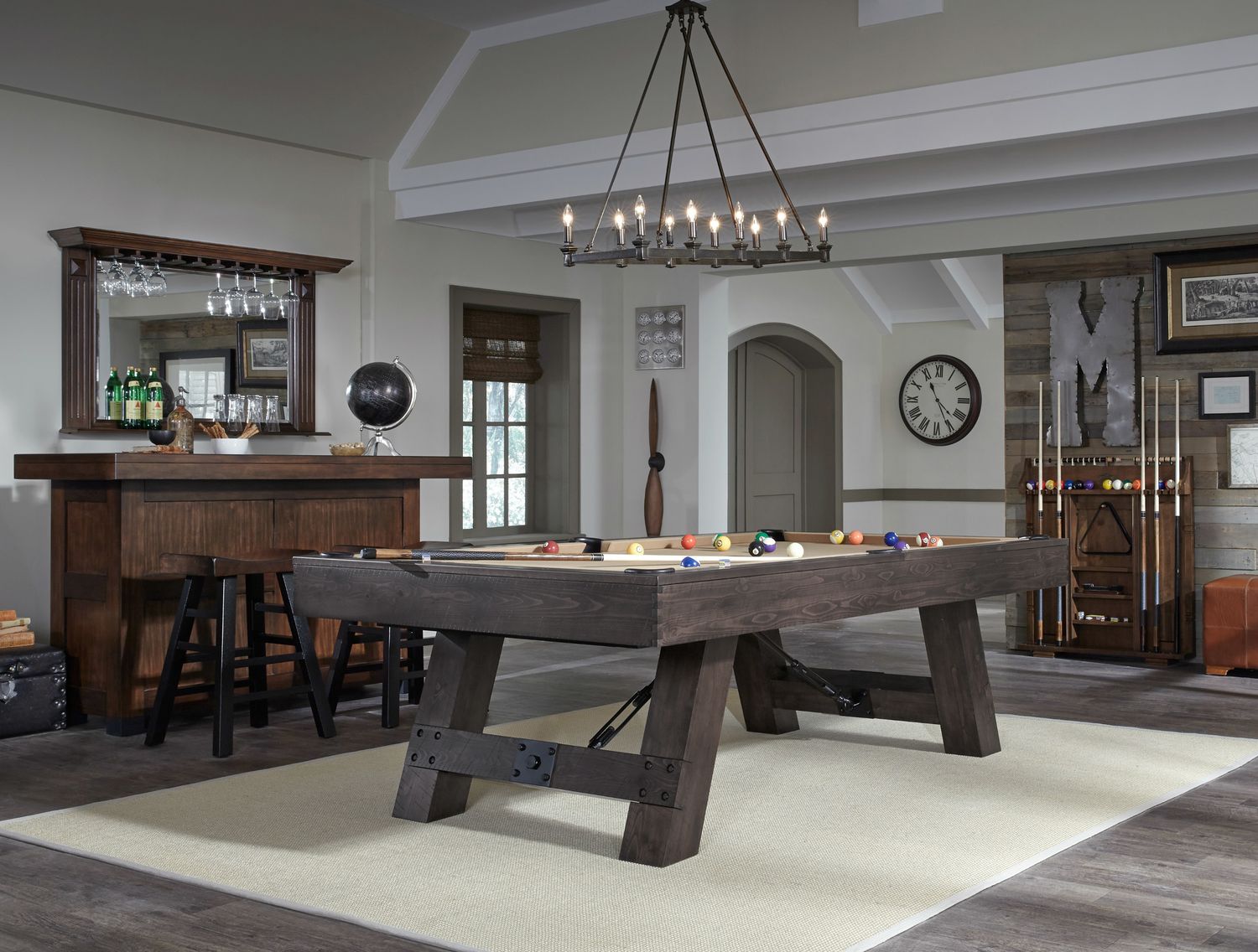 Savannah 8&#39; Rustic Rags To Riches Pool Table