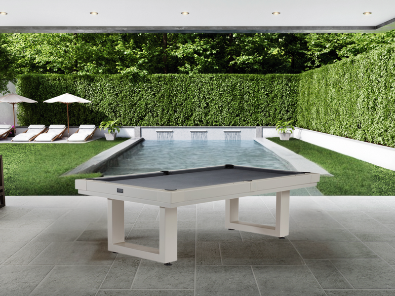 Lounging &quot;Lanai&quot; Outdoor/Indoor 8&#39; Pool Table in Oyster Grey Finish