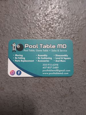 Pool Table Assembly. Pre Owned