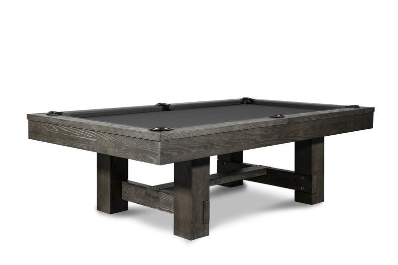Nixon Billiards Rocky Slate Pool Table in Charcoal w/ Premium Billiard Accessories