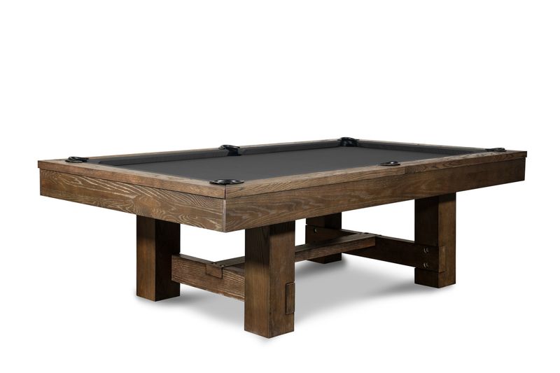 Nixon Billiards Rocky Slate Pool Table in Brown Wash w/ Premium Billiard Accessories