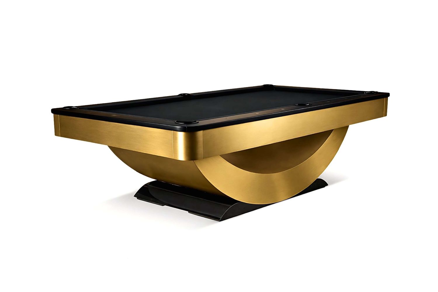 Poshy Reverse Rainbow Slate Pool Table in Brushed Gold