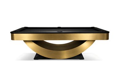 Poshy Reverse Rainbow Slate Pool Table in Brushed Gold