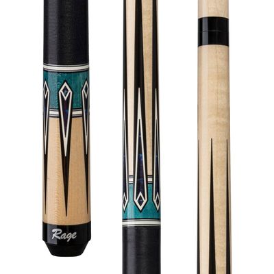 Rage Blue River Cue with Black Linen Wrap, 100% hard rock maple construction, product photo