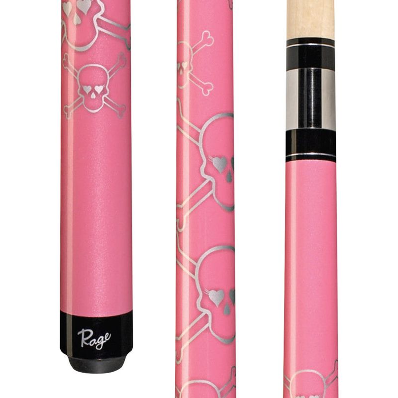 Rage Pink Cotton Candy Skull Wrapless Cue, 100% hard rock maple construction, product photo