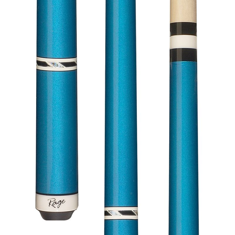 Rage Metallic Blue Charger Wrapless Cue, 100% hard rock maple construction, product photo