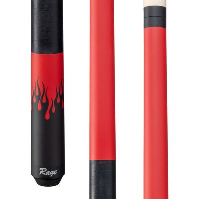 Rage Orange Flames Cue with Black Linen Wrap, 5/16x18 joint, product photo