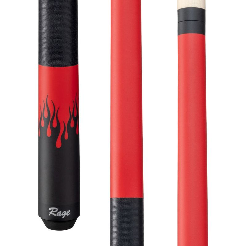 Rage Orange Flames Cue with Black Linen Wrap, 5/16x18 joint, product photo
