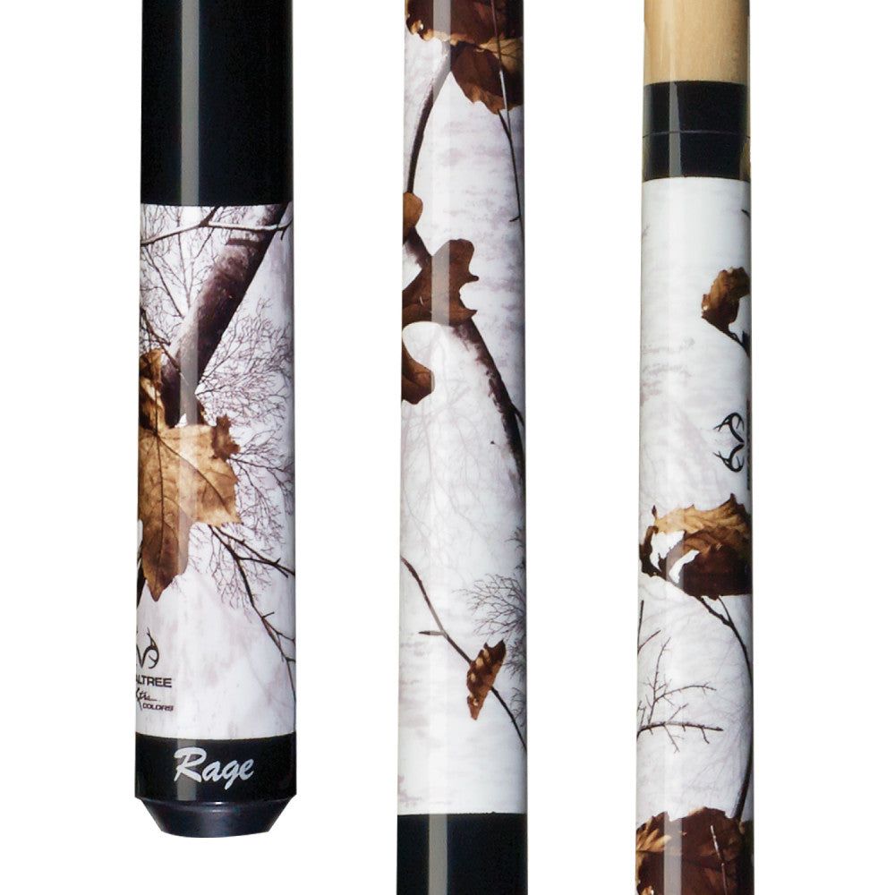 Rage Realtree Xtra Snow Camo Shorty Cue, 100% hard rock maple construction, product photo