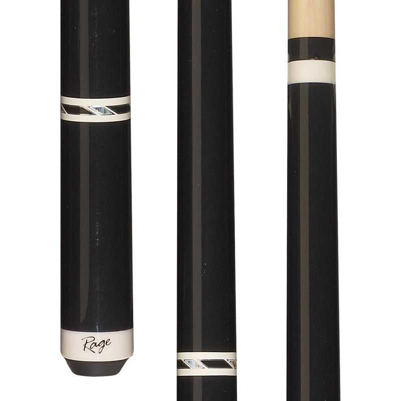 Rage Metallic Black Night Wrapless Cue, 100% hard rock maple construction, product photo