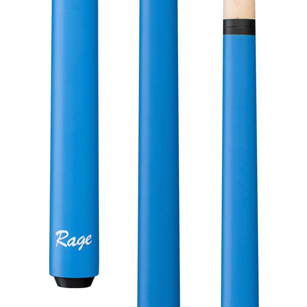 Rage Electric Blue Youth Cue, 100% hard rock maple construction, product photo