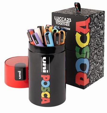 UNIPOSCA PENNARELLI PUNTA 25 mm  tonda  18 COLORI