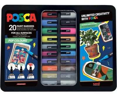 Posca MANGO HERO Marcatori Valigetta Metallo 20 COORI Assortiti