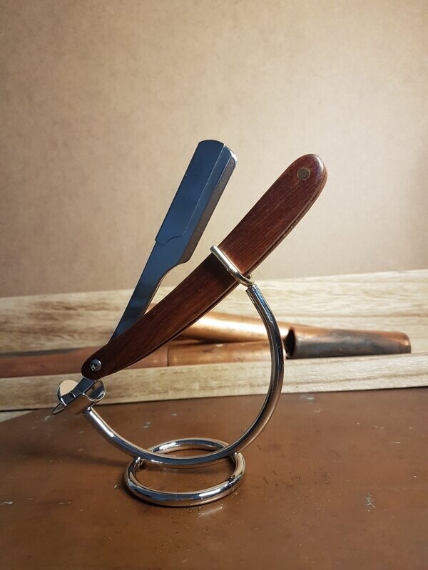 Rasiermesser mit Wechselklinge Holz, Klinge silber
